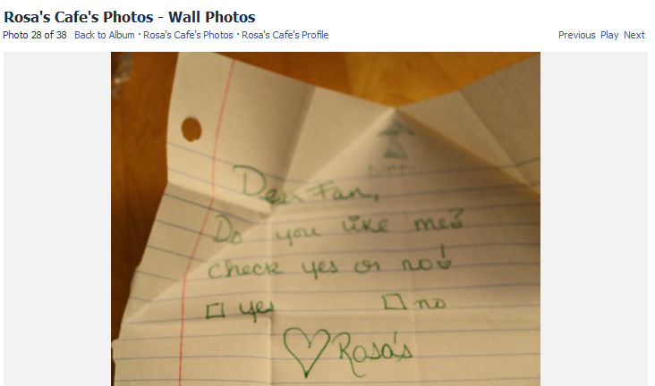 Rosa's Cafe love letter