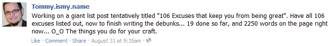 106 excuses Facebook
