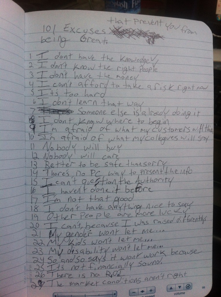106 excuses that prevent you from ever becoming great